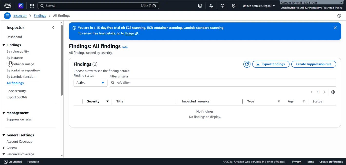 Amazon Inspector Console 3